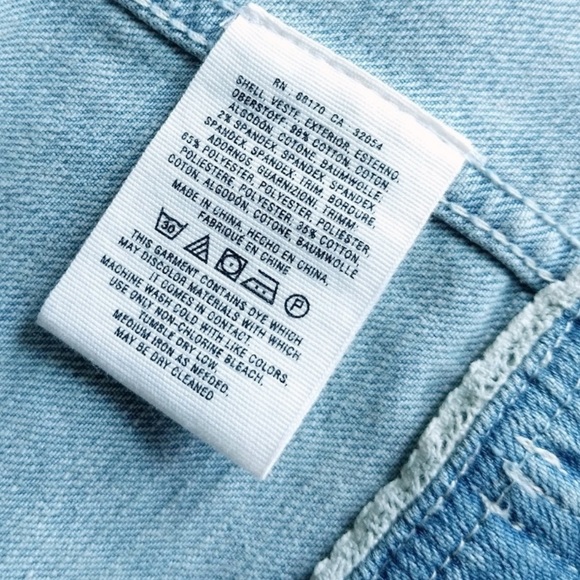 Anthropologie denim vest with lace back size S - Picture 5 of 6